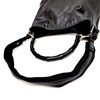 Gucci Italy. Black Leather, Black Bamboo Handle Shoulder Bag / Crossbody Strap