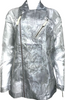 BLK DNM Stockholm/NYC. NEW W/TAG. Silver Polyester Leather Details Jacket