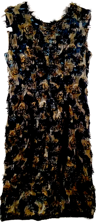 Marni Italy. Silk Multi-Colored Textured Dress