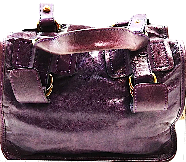 Chloe Paris. Eggplant Color Leather Shoulderbag