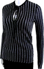 Stella McCartney UK. Silver Tie Neck Metallic Knit Stripe Sweater Blouse