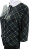 Meryll Rogge Belgian. NEW W/TAGS. Blue/Green Layered Collar Plaid Crepe De Chine Blouse 2025 Paris ANDAM Grand Prize Winner!