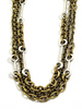 Giles & Brother G&B NY. PHILIP CRANGI DESIGNER. Multi Chain Brass & Silver Tone Triple Layered Necklace