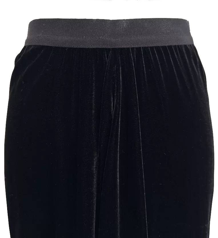 Isabel Marant Paris. Black Velvet Tursanne Asymmetric Midi Skirt