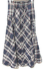 PUBLIC TOKYO. JAPAN. Navy Tartan Plaid Check, deformed cut high waist skirt