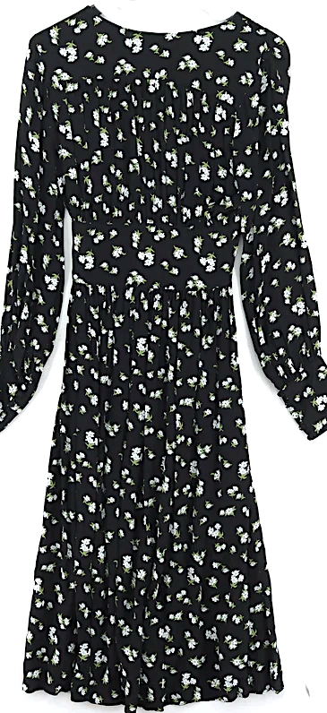Ghost LONDON. TANYA SARNE DESIGNER. Black Floral Viscose  Maxi Dress