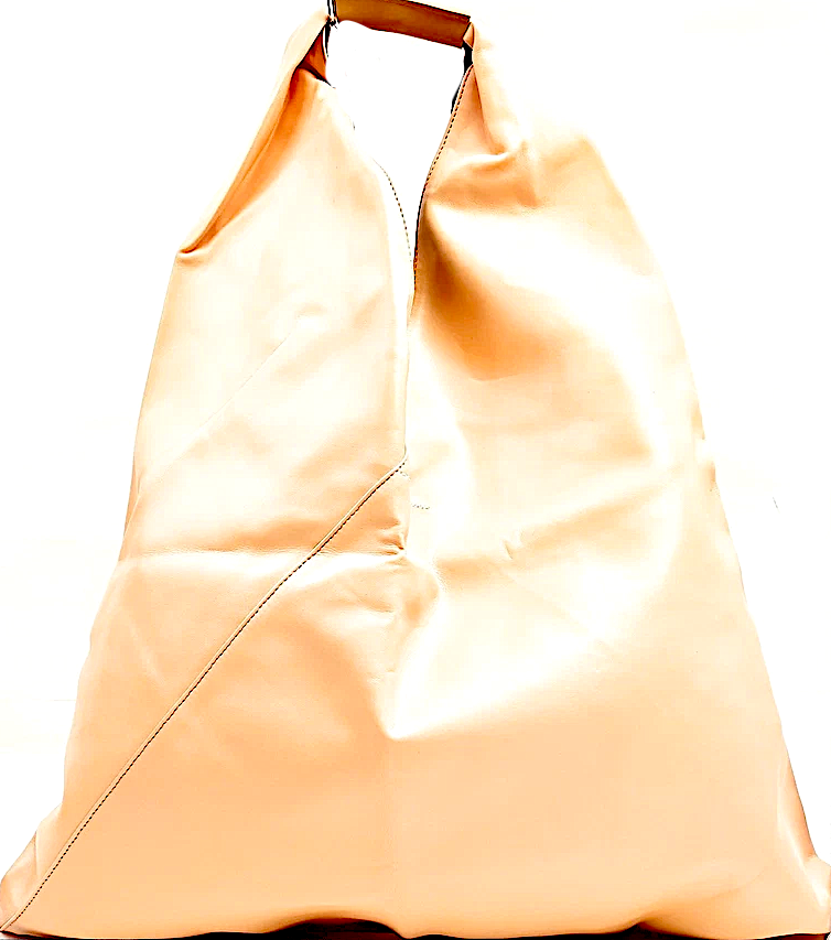 Maison Margiela Paris. Beige Vegan Leather Hobo Style Shoulder Bag