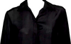 THE ROW NEW YORK. Black Silk Woven Concealed Placket Button-Front Blouse