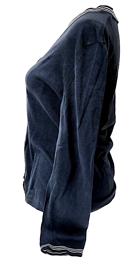 Fendi Italy. Black Cotton Blend Button Front Cardigan Style Top