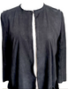 Ann Demeulemeester Belgium. Black Collarless Leather Suede, Rayon Lined Coat