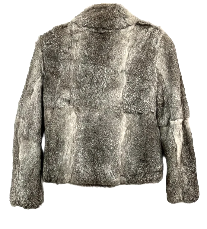 UNTITLED JAPAN. Vintage Luxury Gray Beige Rabbit (Lapin) Cropped Coat
