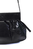 GUCCI ITALY Black Embossed Snakeskin Ruched Logo Snap Closure Shoulder Bag / Evening Bag / Tuck in Strap Clutch