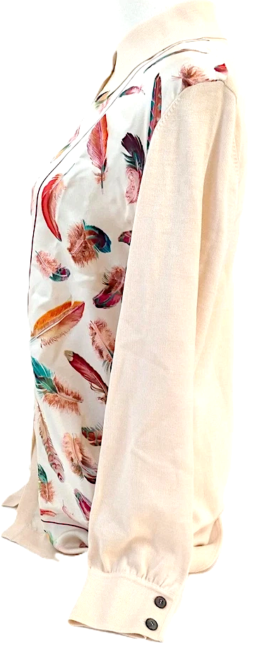 Hermes Paris. Multi Color Scarf Print Silk/Wool Top  SZ 38IT