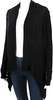 Rick Owens Paris. Black Long Sleeve Ribbed Trim Open Cardigan Sweater