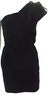 Valentino Garavani Italy Black Wool Techno Couture Womens Short Sleeves One Shoulder Dress