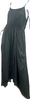 Ulla Johnson Black Satin Spaghetti Strap Midi Dress