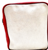 Hermes Paris. NWOT. Beige Canvas w/ Red Leather Trim & Sides Shoulder Bag