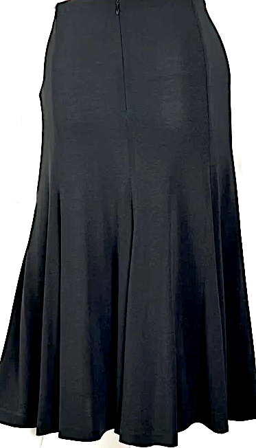 Dolce & Gabbana Italy. Black Nylon, Spandex, Acetate Stretch Flare Zip Skirt