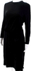 Lanvin Paris. Black Round Neck Long Sleeves Belted Mini Dress