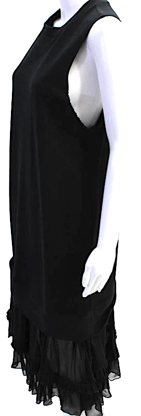 Maison Margiela Paris. MM6. Black Cotton Sleeveless Sweater Dress