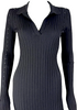 Helmut Lang New 2 4 US 40 IT XS S Black Stretch Bodycon Midi Dress