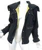 Donna Karan. DKNY.Jeans, Black Knit-Trim Wool Bomber Jacket