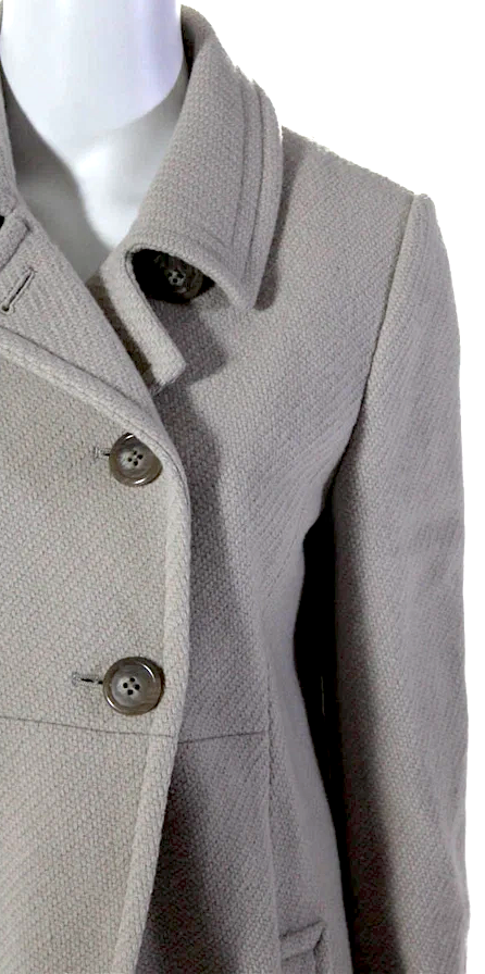 Beauty & Youth United Arrows Japan. Beige Wool Double Breasted Long Sleeve Pea Coat