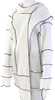 Ivan Grundahl Copenhagen. White/Black Contrast Pleats (Like Issey MIyake) Polymaide Wrap Open Dress/Coat