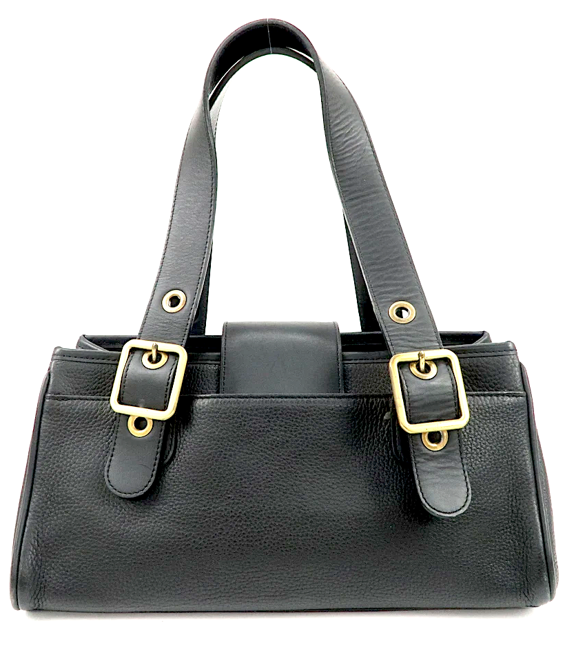 Chloe Paris. Black Leather Gold Hardware Logo Shoulder Bag Hand Bag