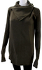 Rick Owens Paris. Brown Ribbed Long Sleeve Open Front Cardigan Sweater