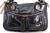 Chloe Paris. Vintage Black Leather Braided Handle Bay Shoulder Hand Tote Shoulder Bag