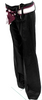 Chloe Paris. Black High Rise Grosgrain Belt Pleated Dress Pants