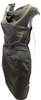 Helmut Lang NYC. Brown Silk Side Zip Cap Sleeve Scoop Neck Mini Dress