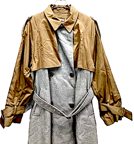 UNGRID Japan. Docking design Gray Trench Long Coat