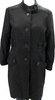 Mayle New York. Black Wool Buttoned Long Sleeve Mid Length Trench Coat