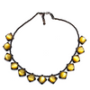 Metal Pointu's Paris. Bernard Boughnik Designer. Yellow Glass Metal Modernist Brutualist Necklace