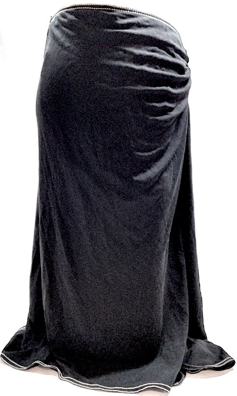 Hermes Paris. Black Rayon Skirt