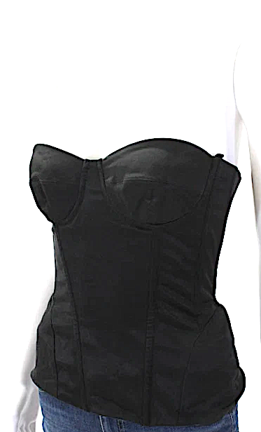 Dolce & Gabbana D&G ITALY. Black Cotton Back Zip Strapless Corset Top