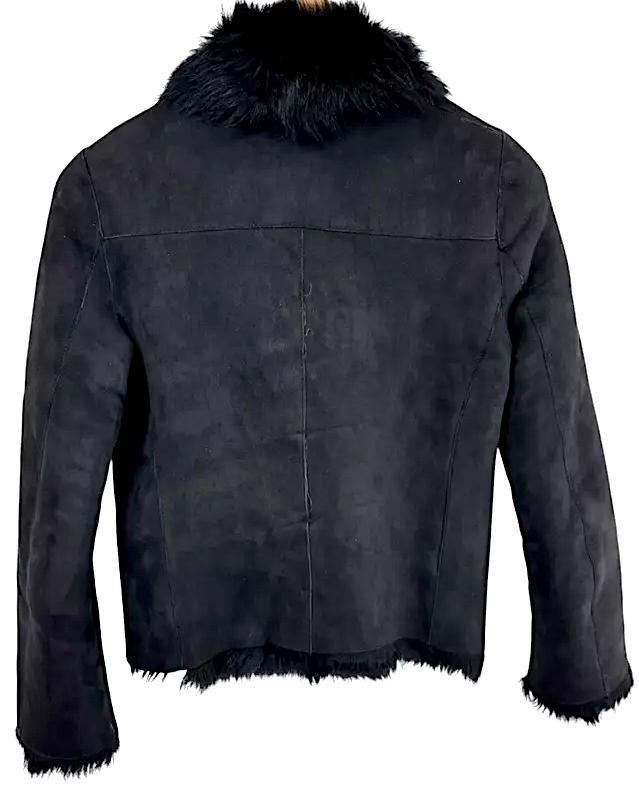 JOSEPH LONDON. Black Mouton Short Coat/Jacket