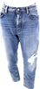 ACNE Studios Sweden. Blue Cotton Button Up Destroyed High Rise Jeans