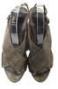 Marni Italy. Grey/Green Suede Buckled Ankle Strap Platform Heel Sandals Size 8