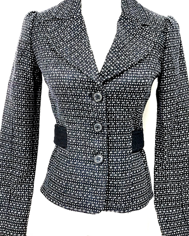 Versace Italy. Jeans Couture. Black Leather Three Button Jacket