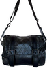 Chloe Paris. Black Leather Crossbody Shoulder Bag Messenger Style Bag