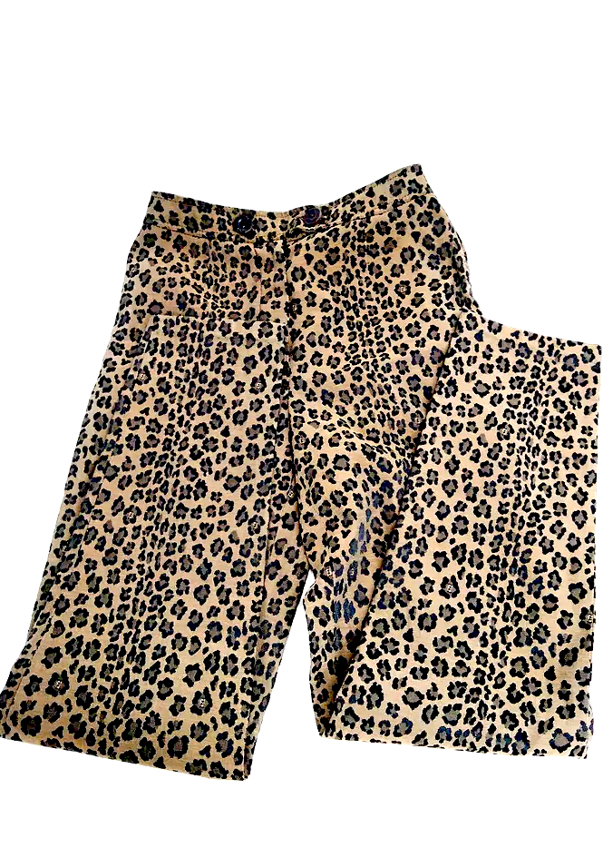 Fendi Italy. Polyester, Cotton, Special Resins Animal Print Pants