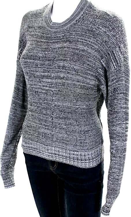 Proenza Schouler NY. Gray Cotton Blend White Label Women's Crewneck Sweater