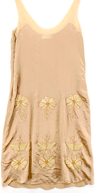 GHOST LONDON. TANYA SARNE. Neutrals Color Silk Dress w/embellishments