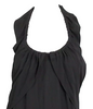 MIU MIU Italy. Black Crepe Pleated Detail Tie Neck Halter Sheath Dress