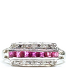 CHESTERFIELD'S LONDON. Estate Platinum Rose Ruby  0.39ct/Diamonds 1970's Ring Hallmarked