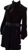 Mackage Montreal. Black Wool Button Front Collared Belted Coat