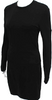 Jil Sander Seam Detail Black Viscose Long Sleeve Bodycon Dress